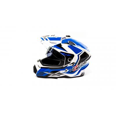 Шлем (мотард) HIZER J6802 (M) #6 white/blue (2 визора)