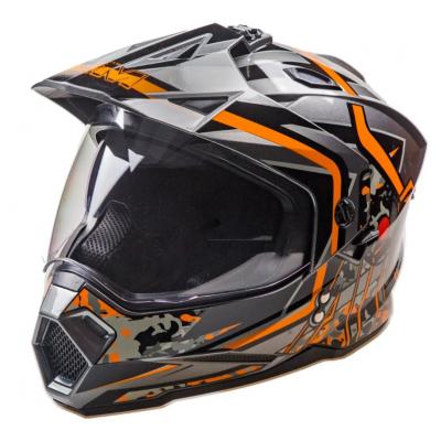 Шлем (мотард) AIM JK802S Orange/Grey/Black (2 визора) XL